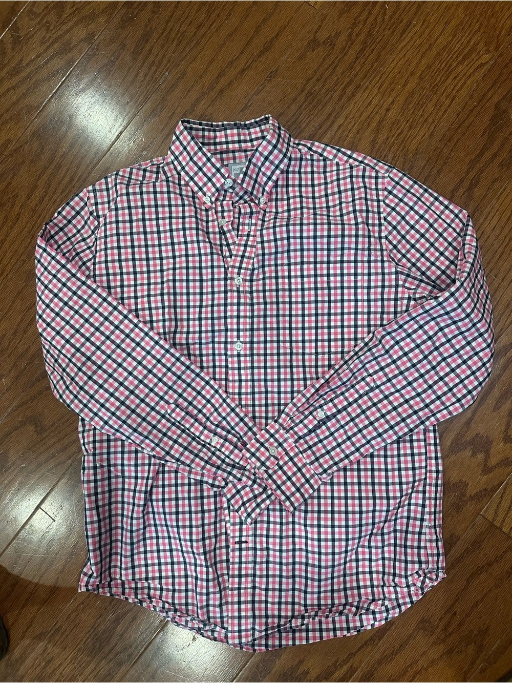 jcpenney Men’s Pink and White Check Button-Down Shirt